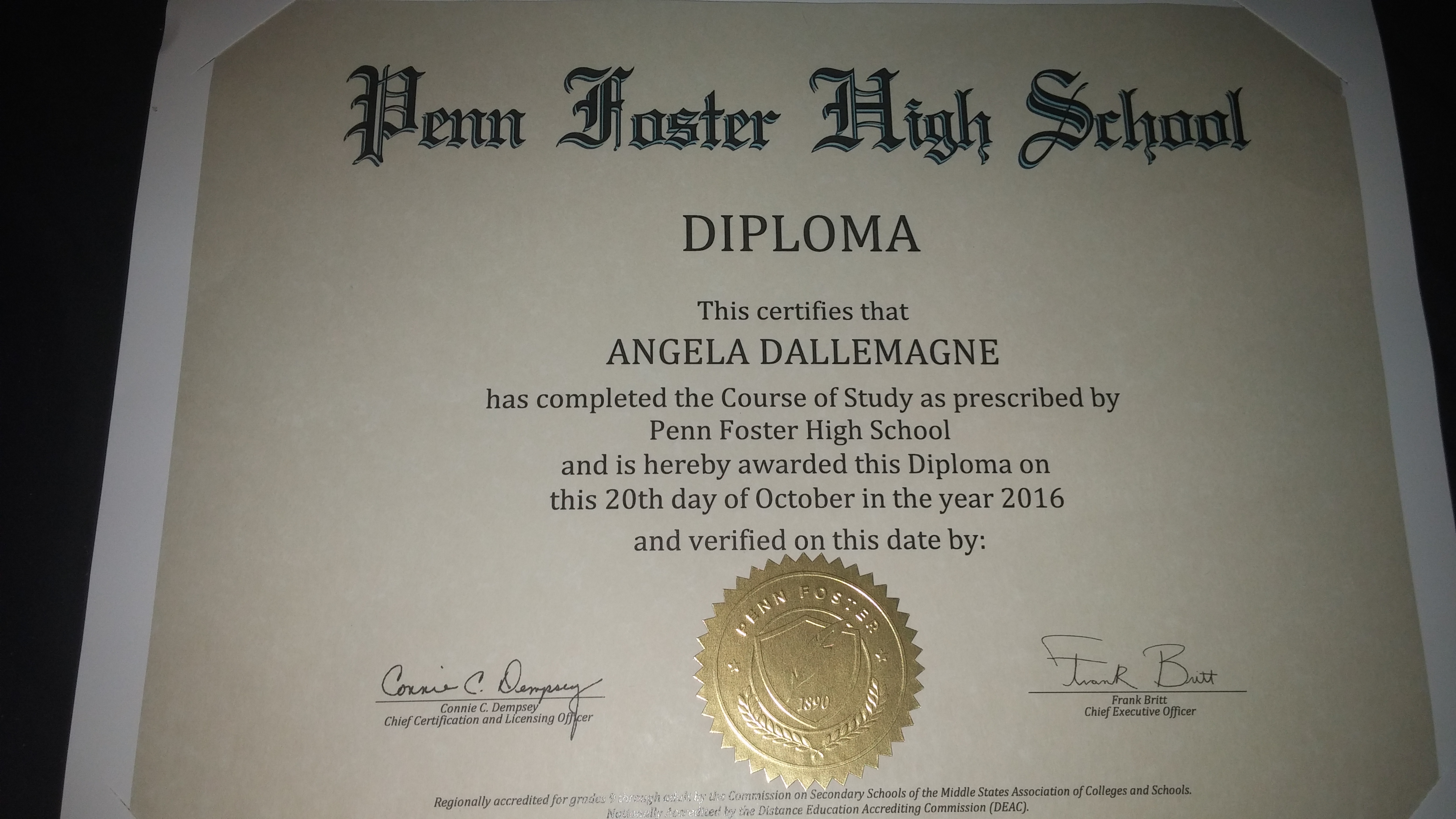 Angel's High School Diploma